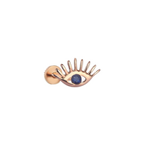 Solitaire Evil Eye Sapphire Rose Gold Piercing 8.00mm