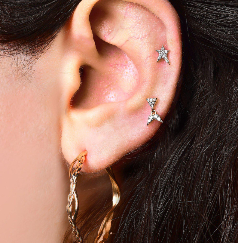 Starstruck White Diamond Rose Gold Piercing 8.00mm