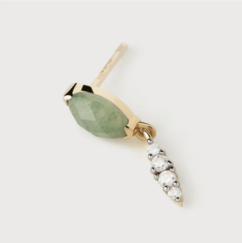 Green Aventurine Ginger Single Earring