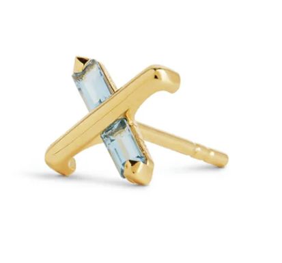 Gold and Topaz Butterfly Kiss Earring (Large)