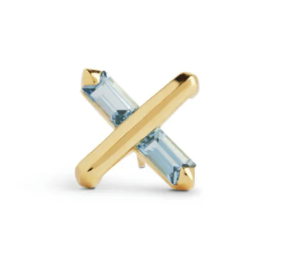 Gold and Topaz Butterfly Kiss Earring (Large)