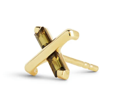 Gold and Tourmaline Butterfly Kiss Earring (Large)