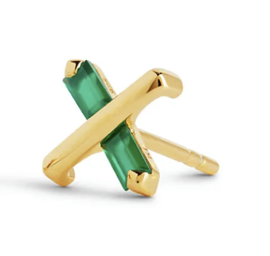 Green Agate Butterfly Kiss Earring (Large)