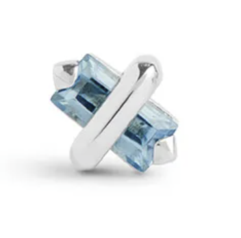 Silver and Topaz Candy Kiss Earring (Small)