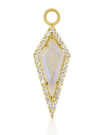 Gold AURA Moonstone Pavé Kite Charm