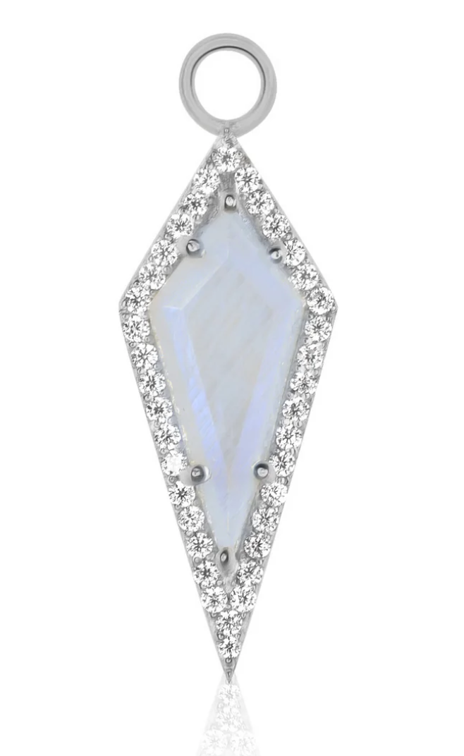 Silver AURA Moonstone Pavé Kite Charm