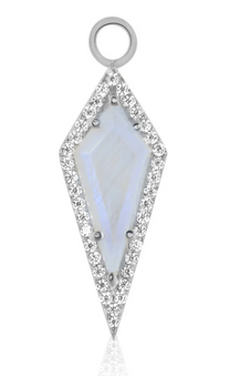 Silver AURA Moonstone Pavé Kite Charm