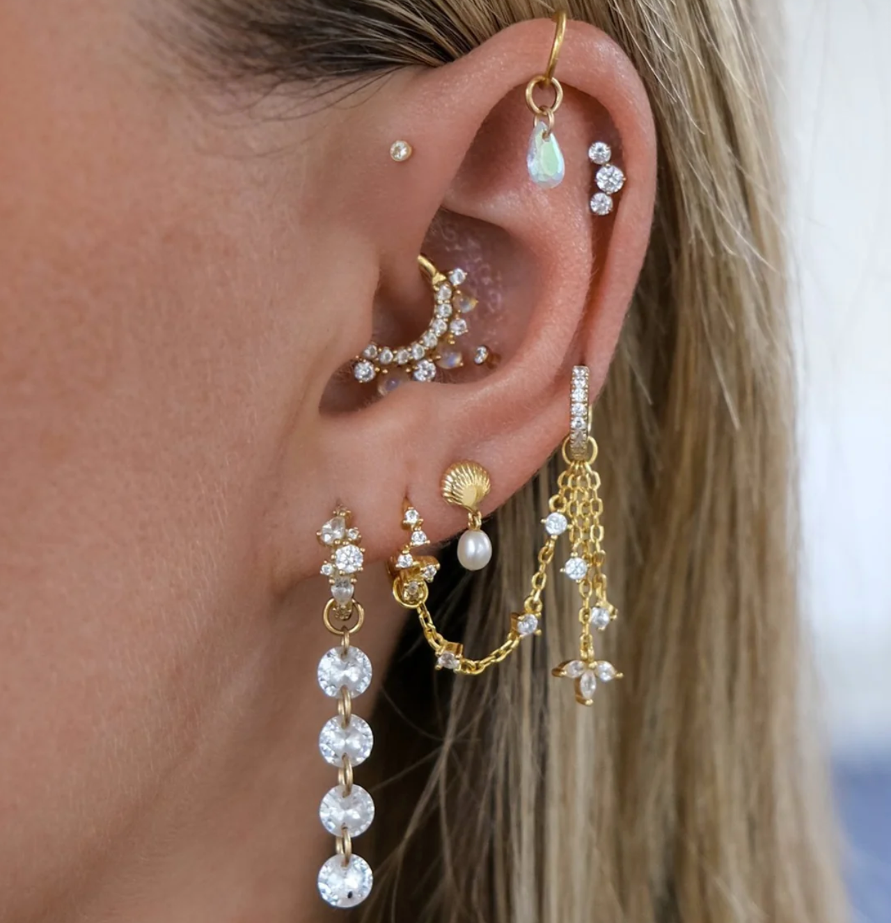 Gold LANI Droplet Chain Charm