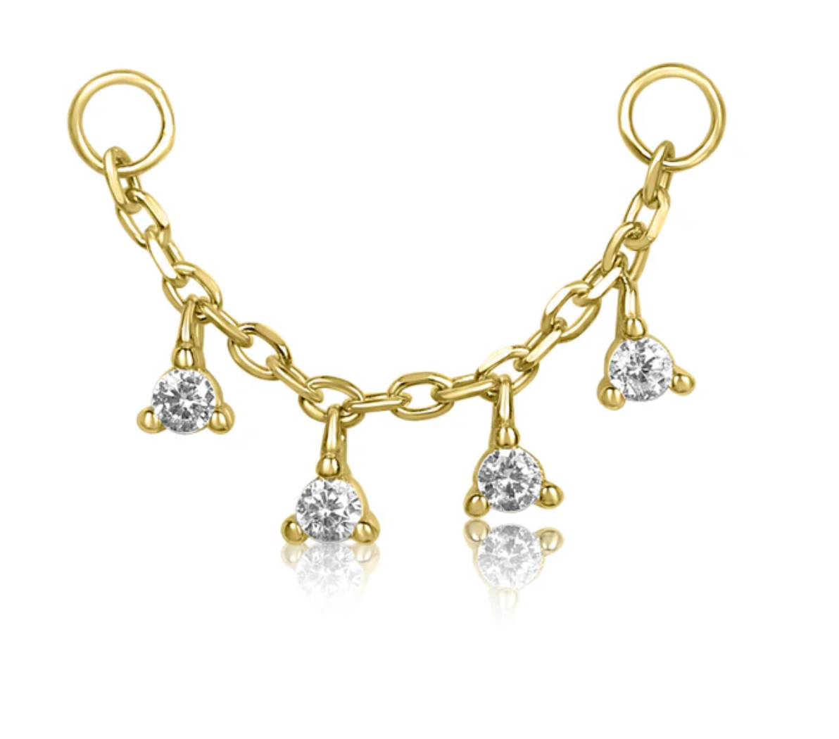 Gold Crystal Droplet Chain Charm