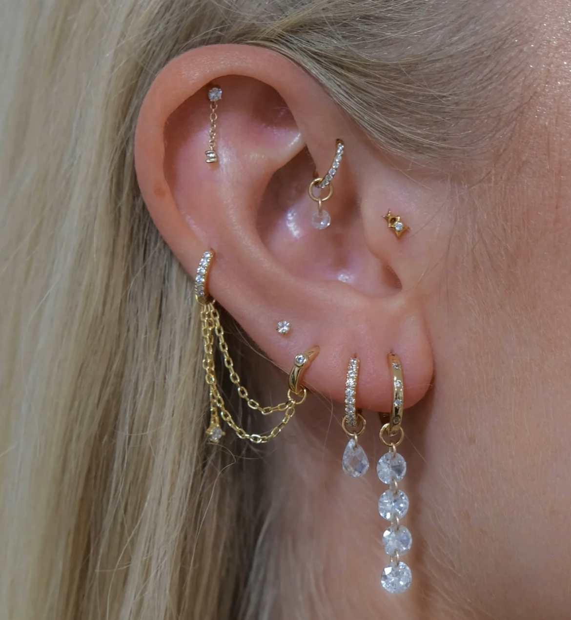 Gold Layered Drop Chain Charm