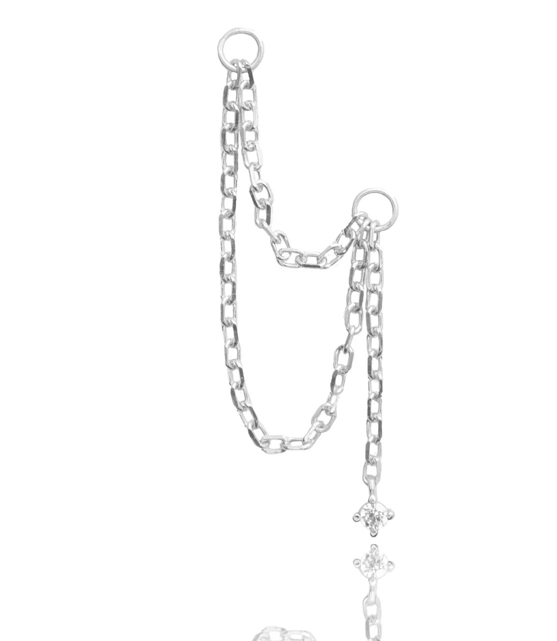 Silver Layered Drop Chain Charm
