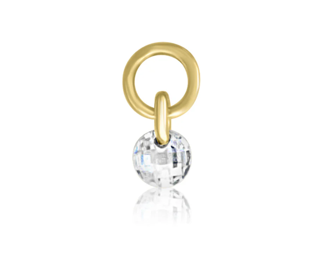 Gold Tiny Solitaire Crystal Charm