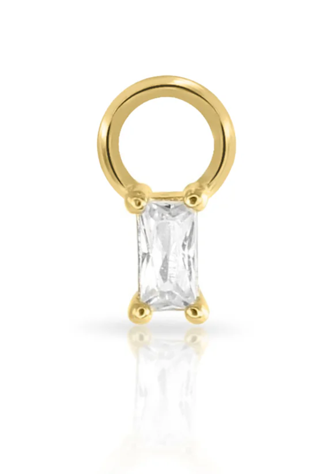 Gold Tiny Baguette Charm