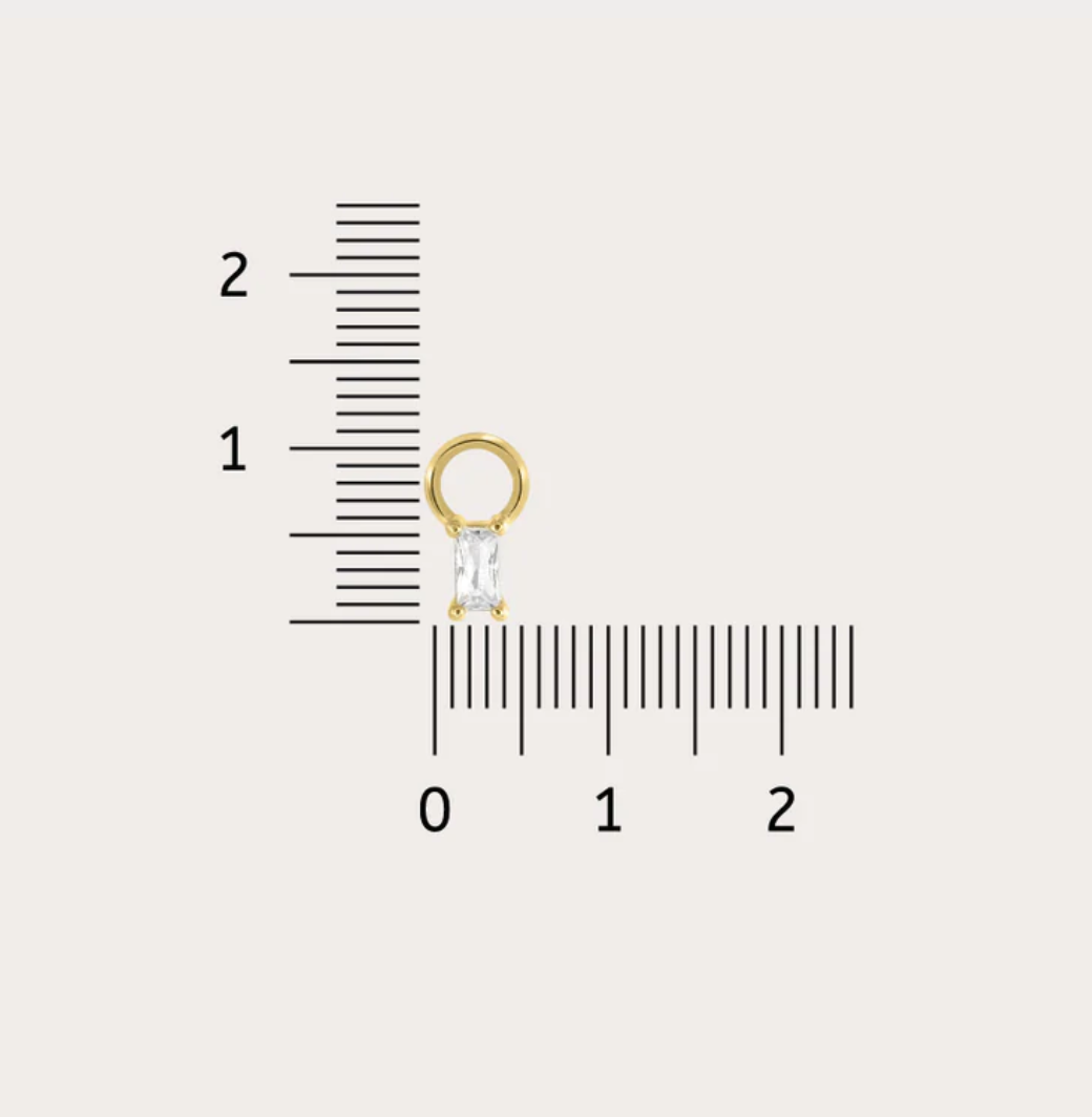 Silver Tiny Baguette Charm