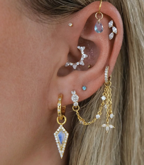 AURA Mini Moonstone Pavé Kite Charm