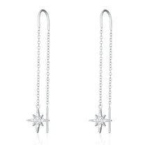 Silver Starburst Threader Earrings