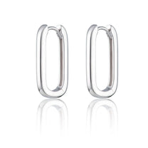 Oval Hoop Earrings - Silver