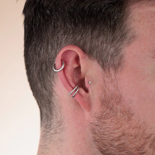 Silver Slim Plain Single Ear Cuff