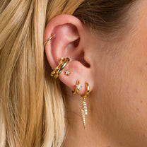 Gold Lightning Hoop Earrings