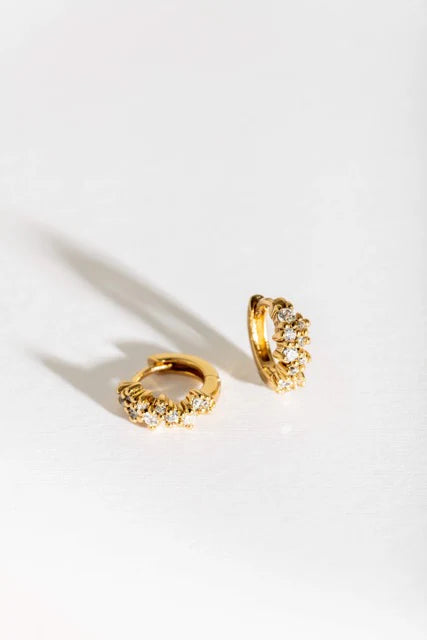 Sparkly Gold Galaxy Huggie Hoops