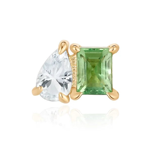 Side Piece - Tsavorite / White Saphire