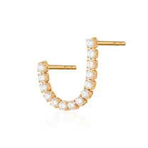 Gold Tennis Chain Double Stud Single Earring