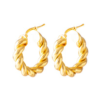Thick Gold Spiral Earrings