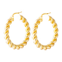Large Thick Gold Spiral Earrings