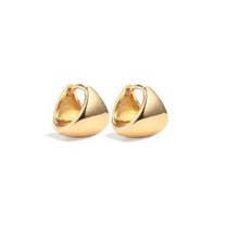 Vela Yellow Gold Plated Chunky Wedge Hoop Earring