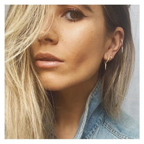 Vertex Gold Plated Spike Huggie Hoop Earring