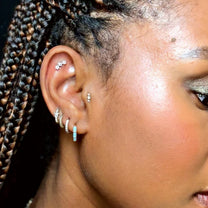 Caela Enamel and Yellow Gold Plated Huggie Hoop Earrings