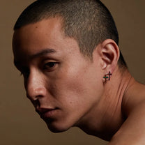 Silver and Topaz Angel Kiss Earring