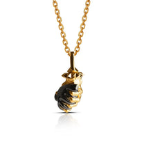 Arms of My Romeo – Black Heart &amp; Gold Hand Pendant