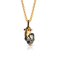 Arms of My Romeo – Black Heart &amp; Gold Hand Pendant