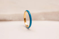 Blue Enamel Gold Ring