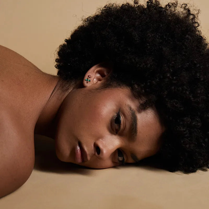 Gold and Topaz Butterfly Kiss Earring (Small)