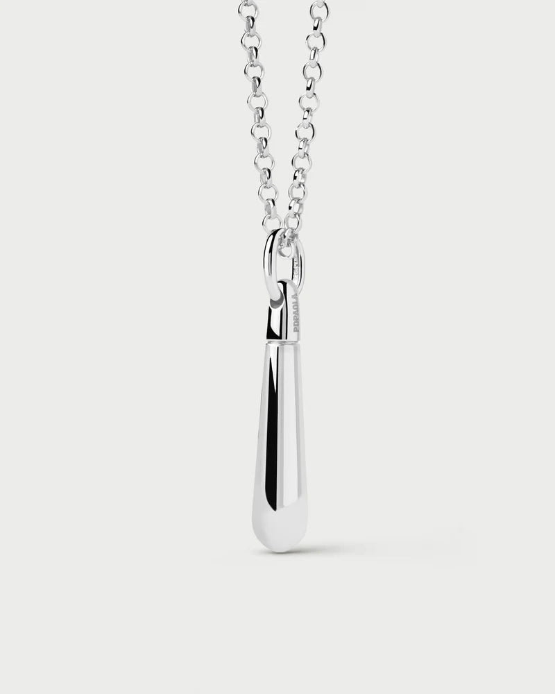 Large Drop Silver Pendant