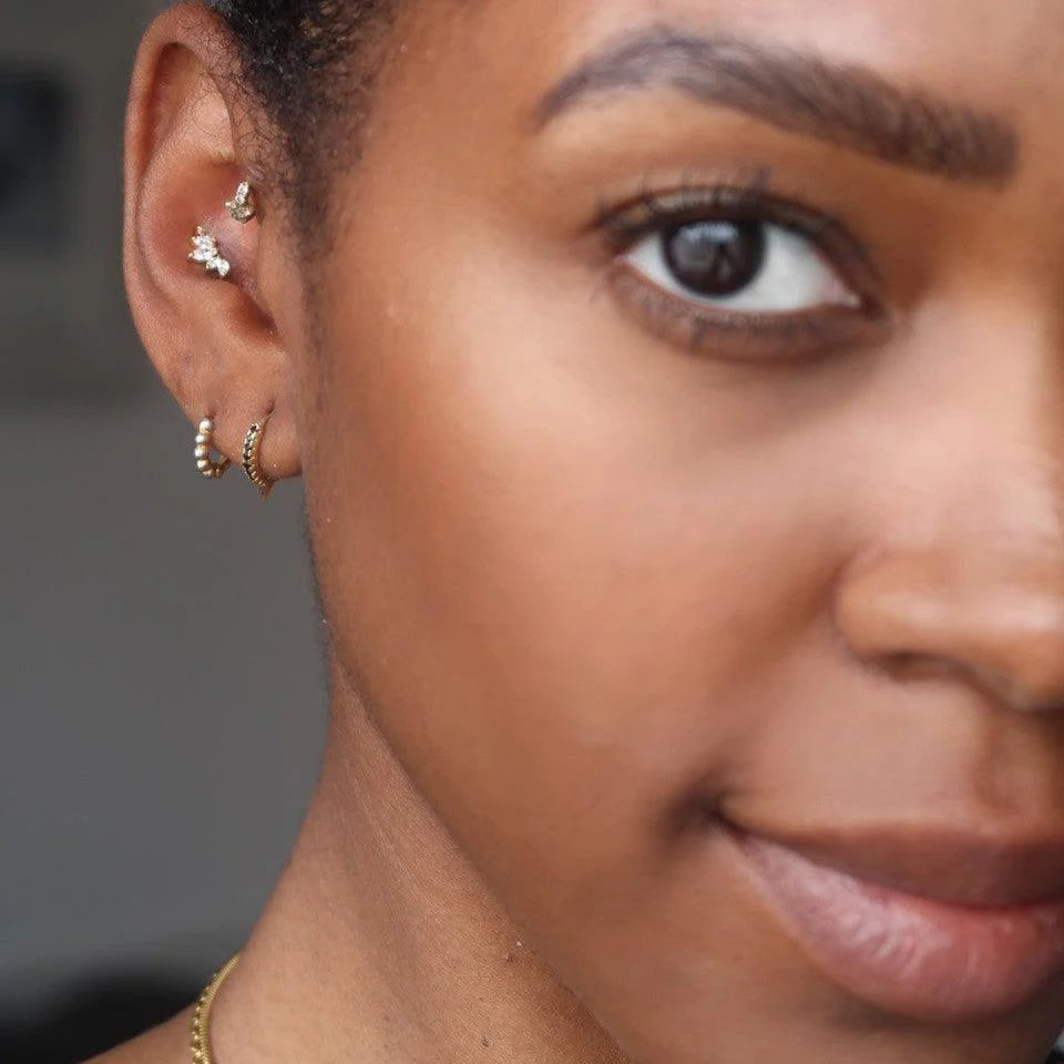 Etoile Gold Plated Star Tiny Single Huggie Hoop Earring