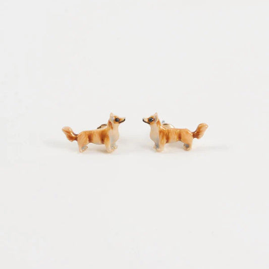Enamel Corgi Earrings