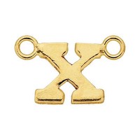 14/20 Yellow Gold-Filled Initial Alphabet Connector Festoon Pendant, "X"