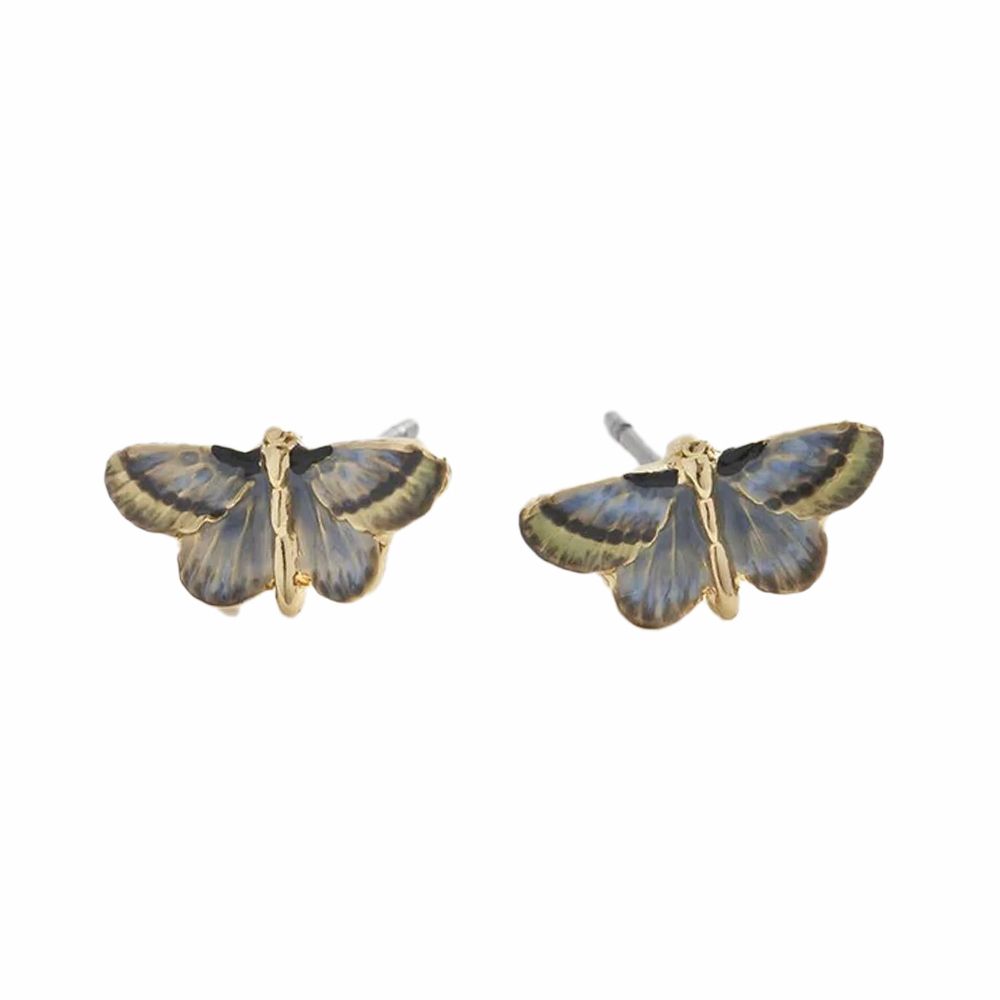 Deco Butterfly Blue Stud Earrings