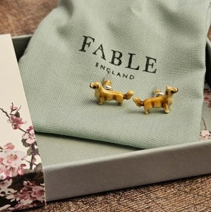 Enamel Corgi Earrings