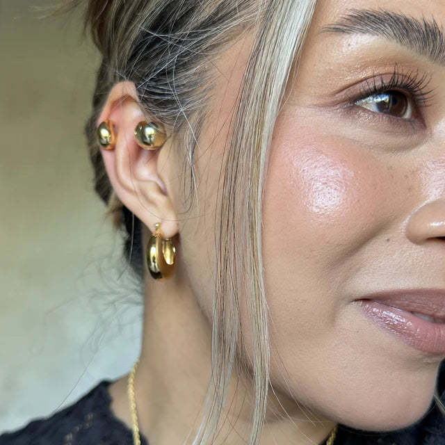 Gold Chunky Pillow Hoops