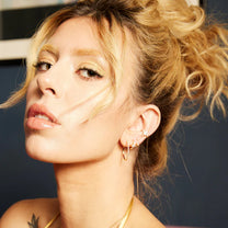 Gold Slim Sparkling Perfect Hoop Earrings