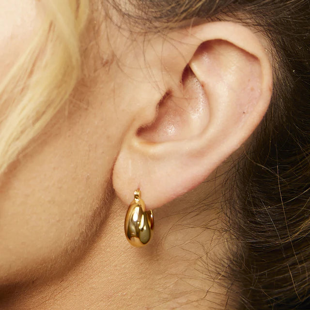 Gold Chunky Pillow Hoops