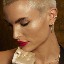 Gold Stardust Huggie Earrings