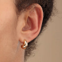 Gold Teardrop Stud Earrings
