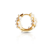 Gold Vermeil Pearl Cluster Hoop Earring