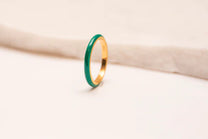 Green Enamel Gold Ring