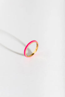 Pink Enamel Gold Ring